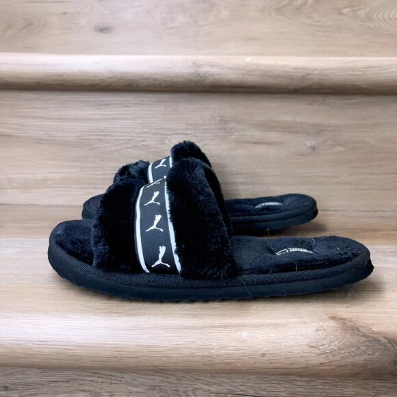 Women's Puma Fluff Remix Slides (Black US7) - Picture 2 of 8